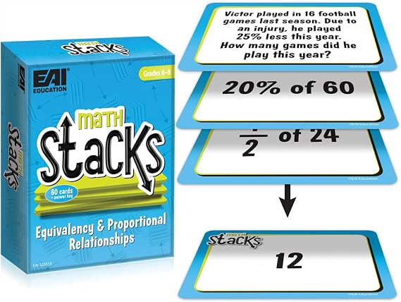 EAI Education Math Stacks Equivalency & Proportional Relationships Game: Grades 6-8