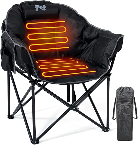 LILYPELLE Oversized Heated Camping Chair, Patio Lounge Chair, 3 Heat Levels