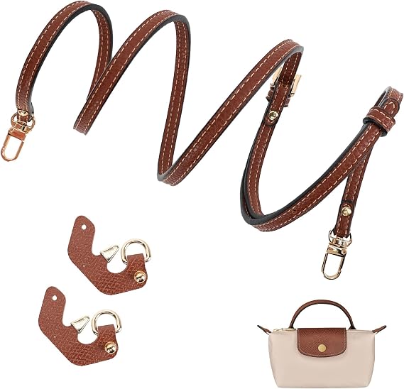 GADITIEK Longchamp kadın omuz askısı, ayarlanabilir omuz askısı, çanta için deri kayış, Longchamp Mini Bag Straps, çanta kayışı uzatma (omuz askısı genişliği 0,9 cm)