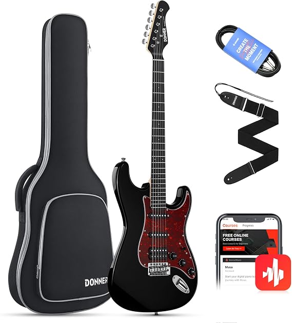 Donner DST200 Electric Guitar for BeginnerIntermediates w/HSS Coil Split