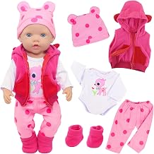 ZITA ELEMENT 5PCS Baby Doll Clothes for 16-18 Inches Baby Dolls, Baby Doll Clothes Sweet Outfits for 33-45cm Baby Doll(Not Include Doll)