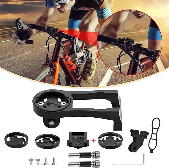 Cycling Computer Mount - Versatile Out Front GPS Mount for Wahoo, Garmin, Bryton, Cateye - Compatible with 1.26''/32mm Handlebars - Ideal for Mountain Bikes and More