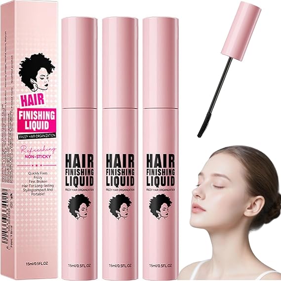 3Pcs Hair Finishing Stick,15ml Fly Away Hair Stick,Hair Mascara for Flyaway Hair,Hair Tamer Shaping Gel MoisturizingHair Gel & Wax Stick for Frizz Control,Not-Greasy Hair Tamer for Smooth Styling