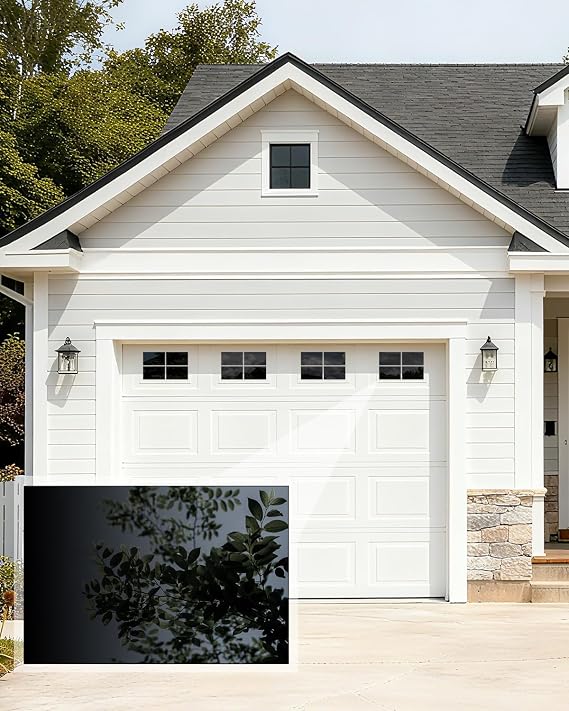 16 Pcs Strong Magnetic Garage Door Windows, Glossy Looks Like Real Windows Will Never Fall 4" x 6" Magnets Decorative Hardware for 1 Car Garage Door