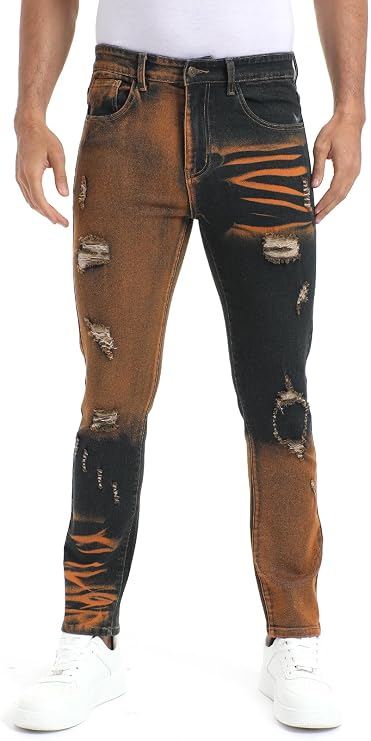 Men's Tapered Leg Slim Fit Jeans Stretch Denim for Everyday Wear