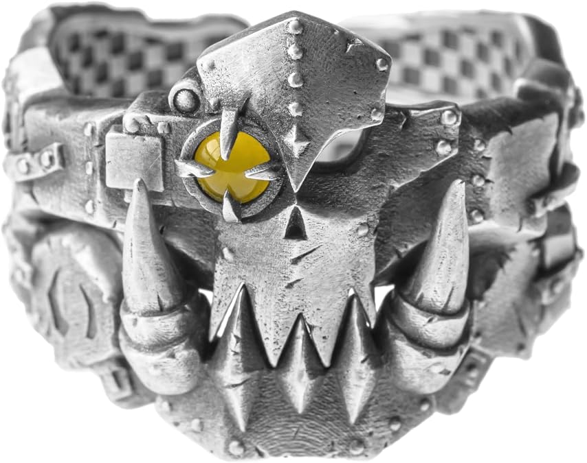 Starforged Warhammer 40K The couple ring of Gork and Mork Greenskins Orkz Sliver Rings Accessories Jewelry