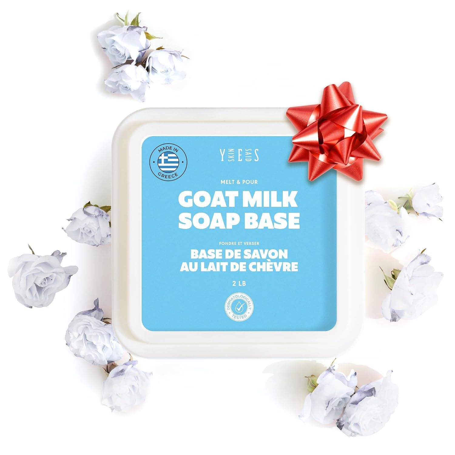 2 Lb Goat Milk Soap Base - SLSSLES Free, No Palm Oil, Organic - Melt and Pour Goats Milk Soap Making Supplies - All Natural, Gentle on Skin, Moisturizing, Perfect for DIY Projects