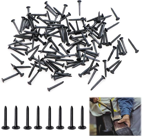 Metal Nails Tacks 800 Pcs 16mm Mini Black Iron Stud Shoe Nail for Shoes Leather Boots Heels Soles Repairs Woodworking Craft