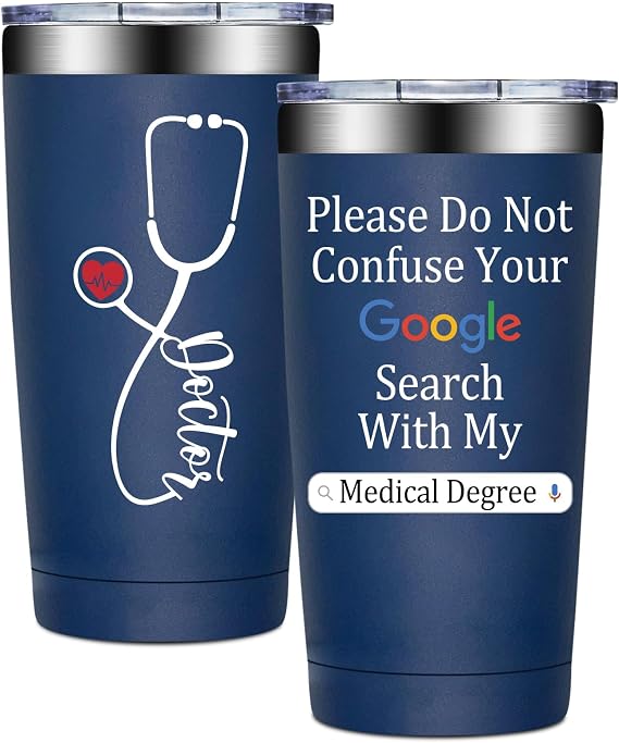 BIRGILT Doctor Gifts for Men, Women - Please Do Not Confuse Your Search with My Medical Degree Tumbler 20oz - Christmas, Graduation, Appreciation, Doctors Day Gifts for Doctors, MD, Residency