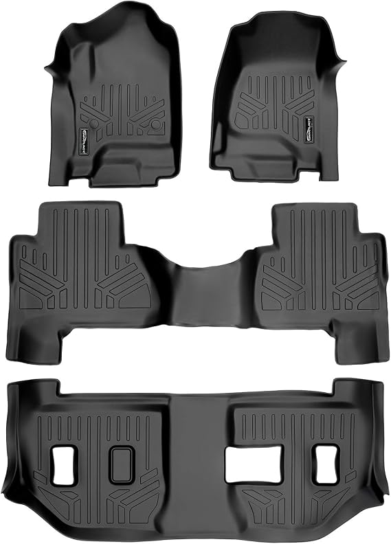 MAXLINER All Weather Custom Fit 3 Row Floor Mat Liner Set Compatible with 2015-2020 Cadillac Escalade ESV