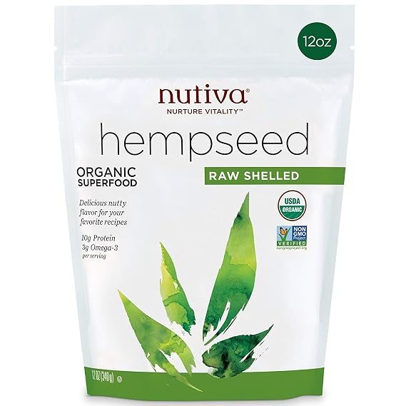 NUTIVA Organic Shelled Hempseed (12oz Pouch)