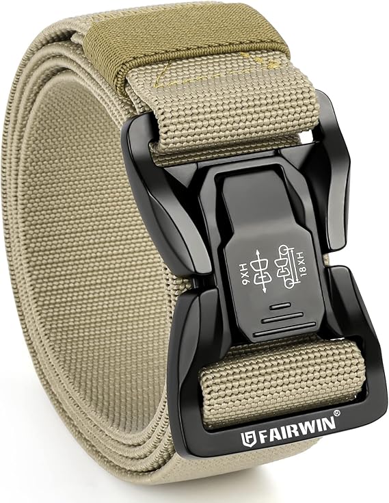Men Belt,Quick Release Tactical Belt, Military Work Stretch Nylon Web Belt for Men
