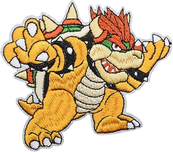 Bowser Koopa Game Character Embroidered 3.75" Tall Iron on Patch