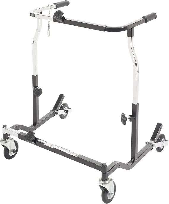 Drive Medical Bariatric Extra-Heavy-Duty Anterior Roller, Silver Vein | Bariatric Anterior Safety Roller Offers Extra-Heavy-Duty Support with Durable Silver Vein Finish and Frame