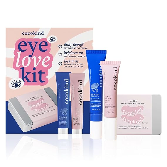 Cocokind Eye Love Kit, Firm Skin and Smooth Fine Lines, Lock in Hydration, Brighten Dark Circles and Remove Under Eye Puffiness