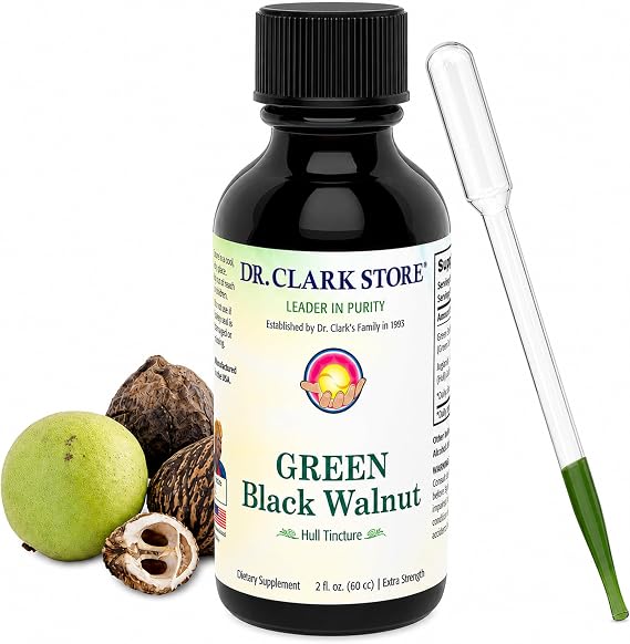 Dr Clark Store Green Black Walnut Hull Tincture Extract, 2 Fl Oz