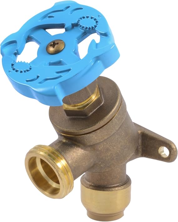 SharkBite 1/2 Inch x 3/4 Inch MHT Garden Valve, Multi Turn, Push to Connect Brass Plumbing Fitting, PEX Pipe, Copper, CPVC, PE-RT, HDPE, 24622LF