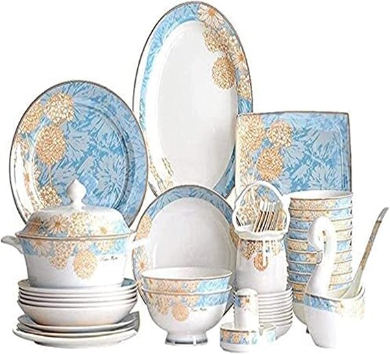 Dinnerware Sets for Dinner Party Luxury Porcelain Dinnerware Set, 60 Pieces Handmade Chinese Palace Ceramics Dinner Sets | Plates/Bowls - Tableware Combination Set