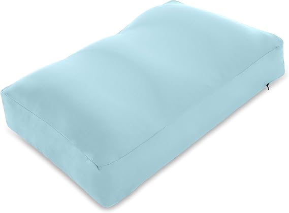 Microbead Bed Pillow, Large, Cooling Silky Cover, Sweet Baby Blue