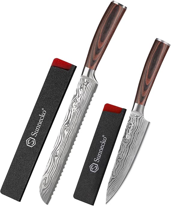 Sunnecko Bread Knife and small kitchen knife