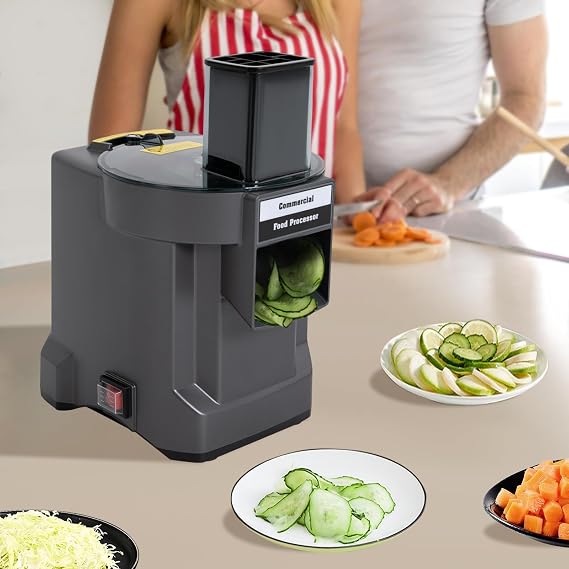 3 in 1 Electric Vegetable Chopper, Multifunctional Food Processor with 3 Stainless Steel Blades, Automatic Vegetable Fruit Onion Potato Cutter Slicer Dicer Shredder Machine for Commercial & Home Use