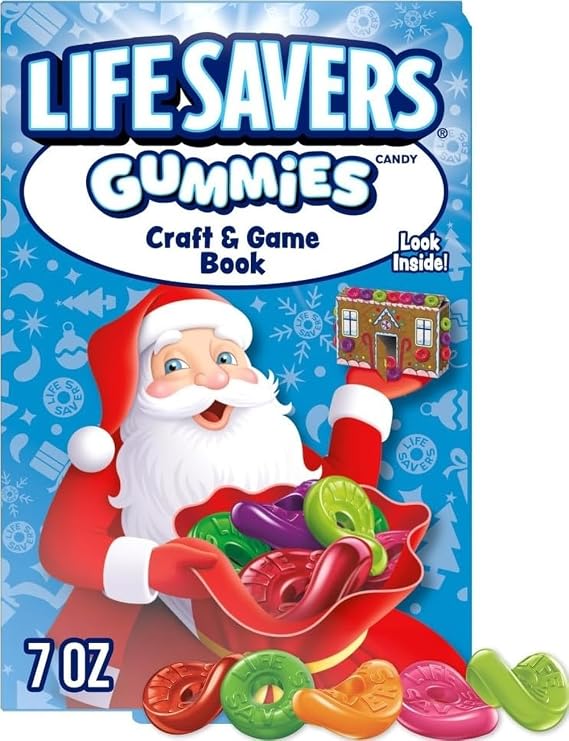LIFE SAVERS Christmas Stocking Stuffer Fruit Flavored Gummy Candy, 7 oz Christmas Candy Gift Box