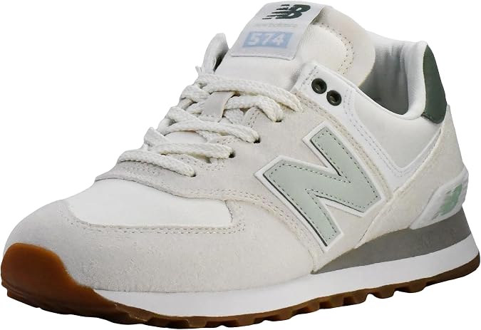 New Balance Women's 574 V2 Spring Sneaker, Sea Salt/New Spruce, 3 UK