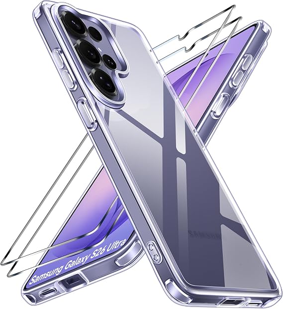 ivoler 3-in-1 Case for Samsung Galaxy S26 Ultra 6.9 inch, Clear