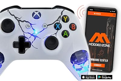 Rapid Fire Custom Standard Modded Controller Compatible with Xbox One SX 40 Mods for All Major Shooter Games 3.5 mm Jack Skulls White