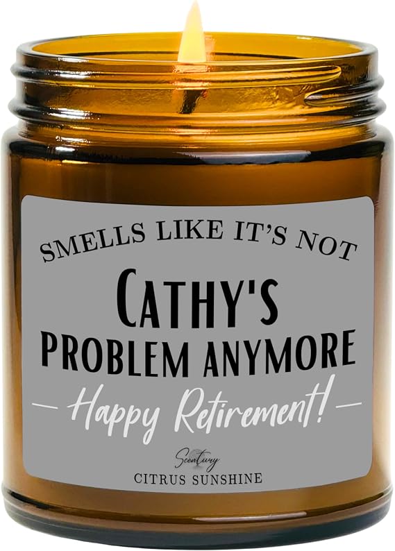 Personalized Retirement Gift for Woman or Men, Many Scents to Choose - Add Your Name, 9oz Soy Wax Retirement Candle, Coworker Retiring Gift, Retired Teacher/Boss/Nurse/Mom, Handmade in The USA