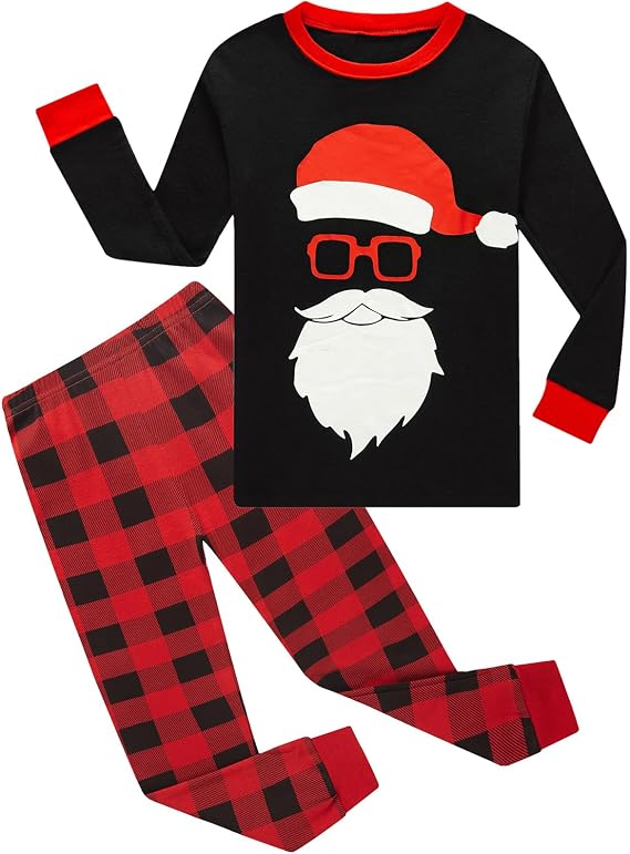 Little bety Boys Christmas Reindeer Pajamas Toddlers Cotton Long Sleeve