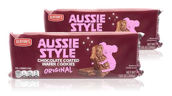 Bentons Aussie Style Chocolate Coated Wafer Cookies (Pack of 2, Original)