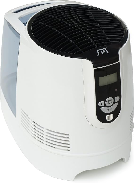 SPT SU-9210A: Digital Evaporative Humidifier, Black and Off White, 8.82W x 13.86D x 11.18H in