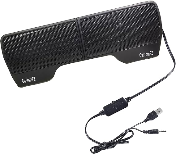 Computer Speakers Desktop PC Speakers for Monitor, Music Speaker with Wired Handy Volume Control for Computers, Tablets TV, PC, Laptop, Black