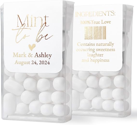 Personalized Tic Tac Stickers, Mint to Be Labels, Thank You Wedding Mints