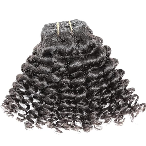 Bella Hair Brazilian Bouncy Curls 1 Bundle 100% Human Virgin Curly Hair Weft Weaving Funmi Hair 100g Natural Black Color (18inch)