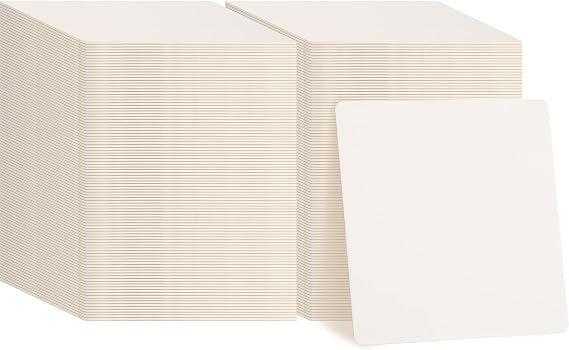 TaoBary 200 Pcs Disposable Paper Bar Coasters Bulk, 4 Inch Cardboard Coasters Square Blank for Drinks DIY Crafts Wedding (White)
