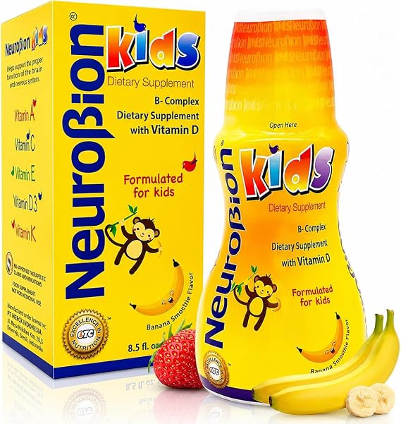 Neurobion Kids B Complex Liquid - Powerful Healthy Multivitamin for Children - 8.5 fl oz