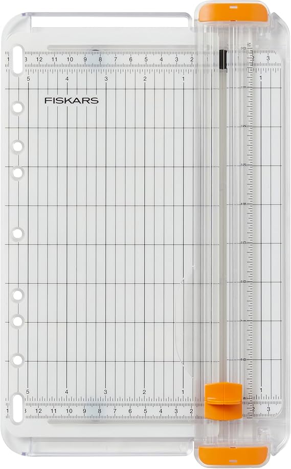 Fiskars SureCut Portable Paper Cutter, Precise Trimmer Tool, 9" Cut Length