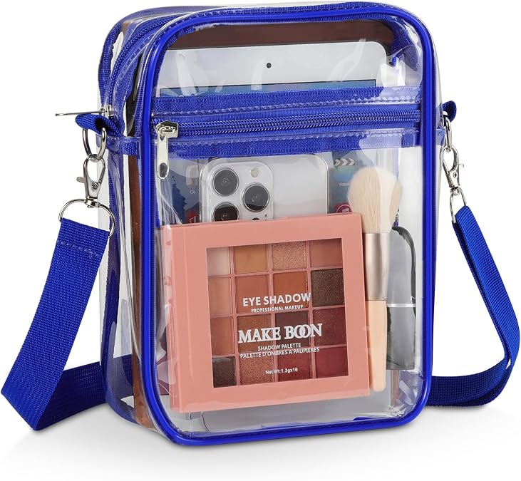 MoKo Clear Bag Stadium Approved for Women, Crossbody Bag Purse Adjustable Strap Shoulder Bags for Concerts Sports Events
