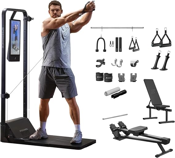 Speediance Gym Monster 2 Smart Home Gym & Rowing Bench & Adjustable Weight Bench & Smart PowerGrip Handles & Skiing Handles Bundle