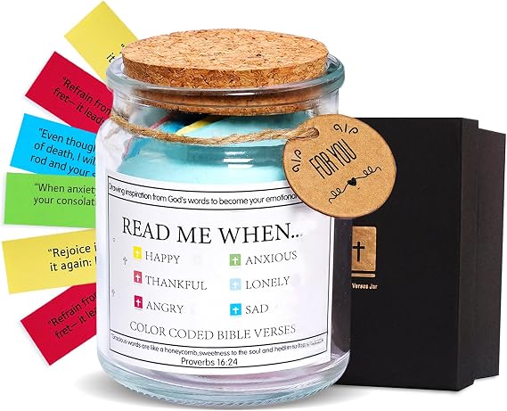 Bible Verse Jar,Mothers Day Gifts For Mom,Christian Gift for Women,Men,Birthday Gifts for Women,Mom,Teen,Friends,Daily Motivational Scripture Prayer Hope Jar.