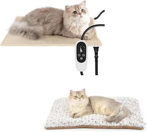 NICREW Adjustable Temperature Cat Heating Pad & Double Sided Self Warming Cat Bed