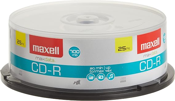 4T40350 - Maxell 48x Write-Once CD-R Spindle for Data - 25 Disc Spindle