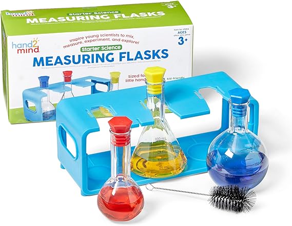 hand2mind Starter Science Measuring Flask Set, 8 Pieces, Ages 3+