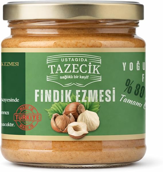 Ustagıda Tazecik Fındık Ezmesi 300 g |%80 Giresun Fındıklı, Vegan, Glutensiz, Mini Parçacıklı