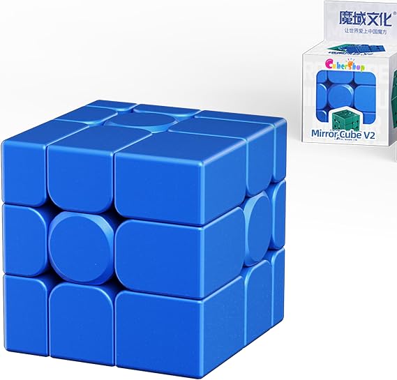 CuberShop Moyu Mirror Cube V2 3x3x3 Speed Cube Blue, 2025 New 3x3 Speed Cube Variant, Affordable Moyu Puzzle, Irregular Brain Teasing Magic Cube Bright Standard