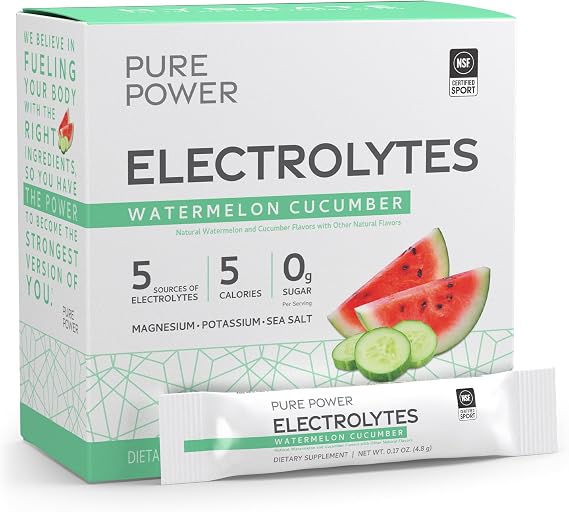Dr. Mercola Pure Power Electrolytes, Watermelon Cucumber, 30 Packets