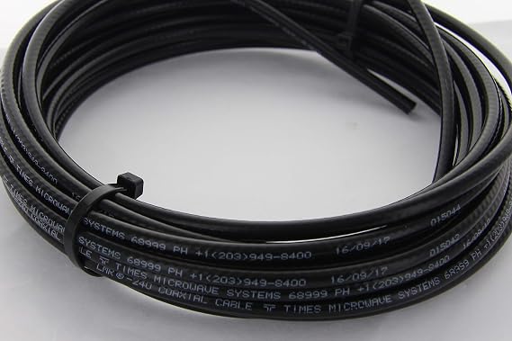 Times Microwave LMR-240 Low Loss Coaxial Cable Coiled Coax, No Connectors, 100ft