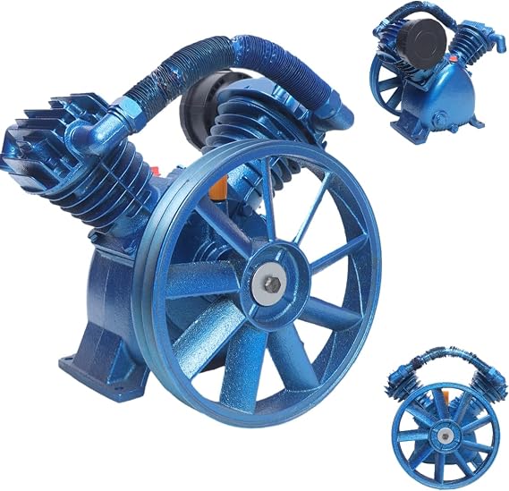 Air Compressor Pump Head 21CFM 5.5HP 175 PSI Double-Cylinder Air Compressor Pump Replacement 4KW V-Type